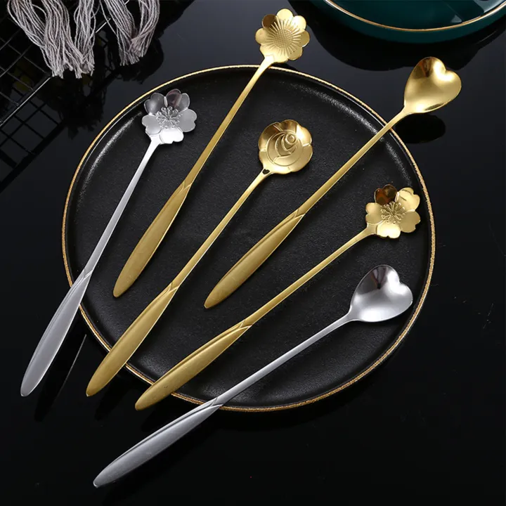 8Pcs/Set%20Dessert%20Spoon%20Reusable%20Safe%20Stainless%20Steel%20Flower%20Coffee%20Tea%20Spoon%20for%20Kitchen%20-%20Image%203