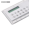DISICHEN Fashion Mini Pocket Basic Calculator with Magnifier Solar Transparent Ruler Digital Desktop Fit for Kids Student School Supplies. 