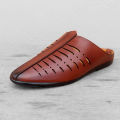 Brown Color Waterproof Leather Sandals Casual Shoes for Men. 