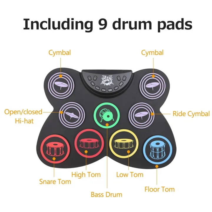 Electric%20Drum%20Set,%209%20Pads%20Silicon%20Foldable%20Electronic%20Drum%20with%20Headphone%20Jack,Build%20in%20Speaker%20,Foot%20Pedals,Drum%20Sticks%20-%20Image%207
