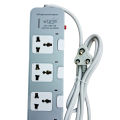Urja 986-2M 6-Port Surge Protector 3 Pin Extension Multiplug with Individual Switches & LED Indicator | 100% Copper, 4000W (16A) | High Conductivity & Safety Shutter for Home & Office. 