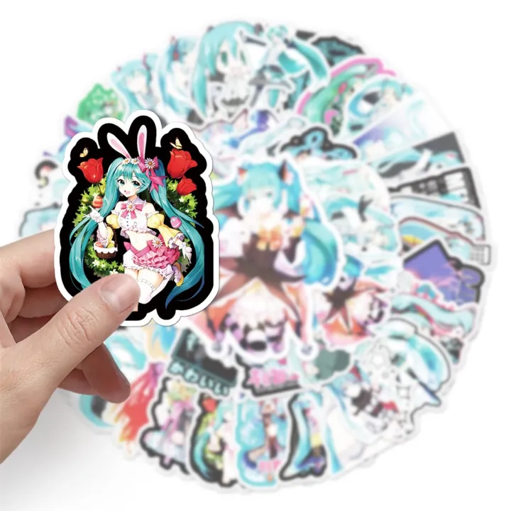 Artsy%20Home%2025/50%20Pcs%20Cartoon%20Chibi%20Cute%20Miku%20Stickers%20for%20Laptops%20Cellphone%20Guitar%20-%20Image%203