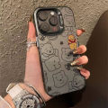 Winnie Bear Black White Cats Phone Case Compatible for IPhone 15 11 12 13 14 7 8 Pro Max XR X XS Max Soft Shockproof Cover. 