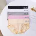 Japan MUNAFIE Women's Abdominal Pants Girls Mid-waist Seamless Cotton Inner Triangle Panties Butt-lifting Body-Shaping Panties. 