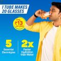Fast&Up Reload (5 Litres) Low Sugar energy drink for Instant Hydration - 20 Effervescent Tablets with all 5 Essential Electrolytes + Added Vitamins - Certified Electrolytes Drink - Orange flavour. 
