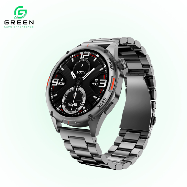 Green%20Orbit%20Pro%20Luxury%20Smart%20Watch%20%7C%201.43"%20AMOLED%20Display%20%7C%20Metallic%20Body%20With%20Stainless%20Steel%20&%20Leather%20Strap%20%7C%203D%20Watch%20Faces%20%20%7C%20BT%20Calling%20%7C%20IP68%20Water%20Resistance%20%7C%20178%20Sports%20Modes%20%7C%20BT%20V5.2%20%7C%20270mAh%20Battery%20%7C%2020%20Days%20Standby%20%7C%20AOD%20%7C%201%20Year%20Warranty%20-%20Image%202