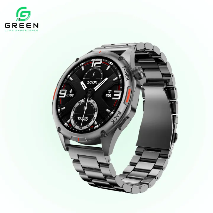 Green%20Orbit%20Pro%20Luxury%20Smart%20Watch%20%7C%201.43"%20AMOLED%20Display%20%7C%20Metallic%20Body%20With%20Stainless%20Steel%20&%20Leather%20Strap%20%7C%203D%20Watch%20Faces%20%20%7C%20BT%20Calling%20%7C%20IP68%20Water%20Resistance%20%7C%20178%20Sports%20Modes%20%7C%20BT%20V5.2%20%7C%20270mAh%20Battery%20%7C%2020%20Days%20Standby%20%7C%20AOD%20%7C%201%20Year%20Warranty%20-%20Image%202