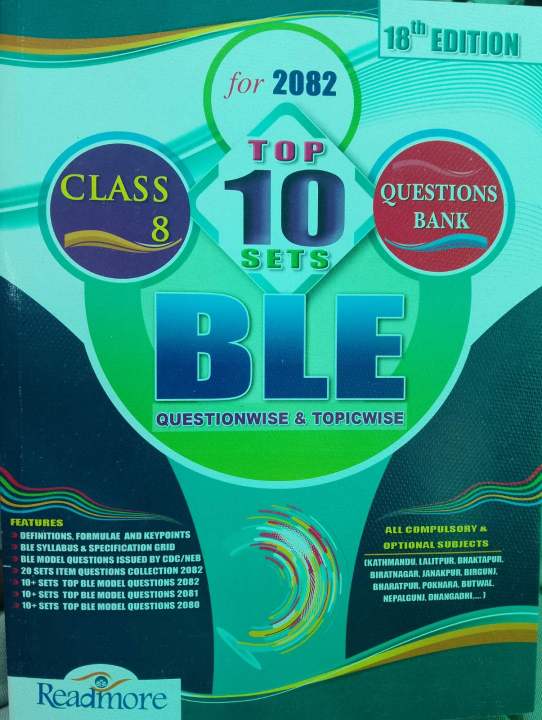 Readmore Ble Set  Class 8 Exam Preparation Books 2082