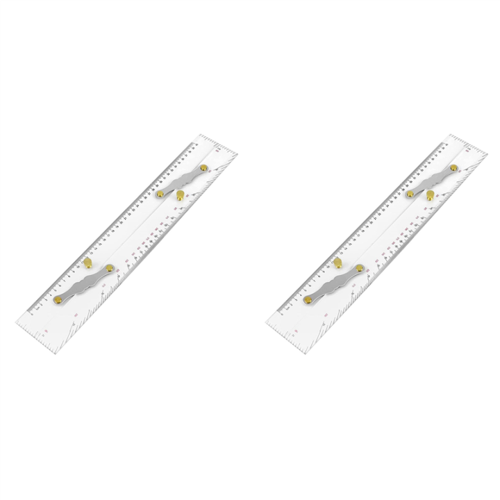 Two Point Ruler 2X Marine Parallel Ruler Clear Scales, Mapping Points to Pull Parallel ...