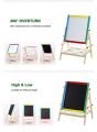 Black and White Board with Marker, Duster & Chalk | Double Sided Wooden Easel for Drawing & Writing (37 x 43 cm) 1 Pc. 