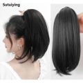 Sutuiying WIGSIN Synthetic Short Slightly Upturned Straight Ponytail Claw 2025 New Clip In Hair Extension Sweet Cute Ponytail Hairpiece for Women. 