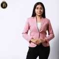 Boss Lady Single Breasted Classic Pink Formal Blazer For Women. 