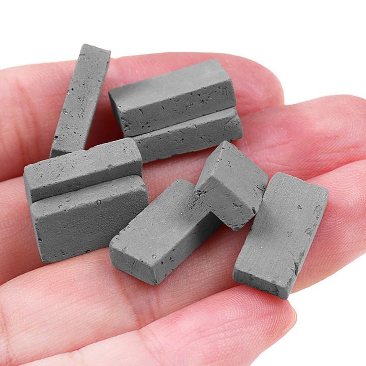 MECCANIXITY 100-Pack 1/12 Scale Miniature Brick Set – Clay Mini Wall Bricks, 29x13x10mm, Grey, For Dollhouses, Model Building, Pet Houses, Dioramas
