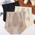 Sales promotion 【Top Picks】Ice Silk Ion Fiber Repair Shaping Women Tummy Control Sculpt Underwear Short High Waisted Body Shaper Briefs Firm Pant Shapewear. 