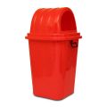 Plastic Square Dom Lid Garbage Waste Bin 70 Litre - Red. 