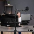 MG All in One Computer Studio Desk Mount Dual Monitor Mount Laptop Stand Live stream Arms Compatible Cameras Lighting tablets. 