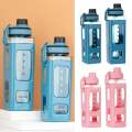 Square Water Bottle with Straw 800ML Reusable Leakproof Anti Slip for Home Office. 