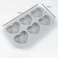 Six lines Heart cake baking mold High-quality Valentine's Day Silicone Love mousse chocolate silicone mold Heart-shaped for Baking enthusiasts Valentine's Day gift Home baking Dessert decoration Party. 