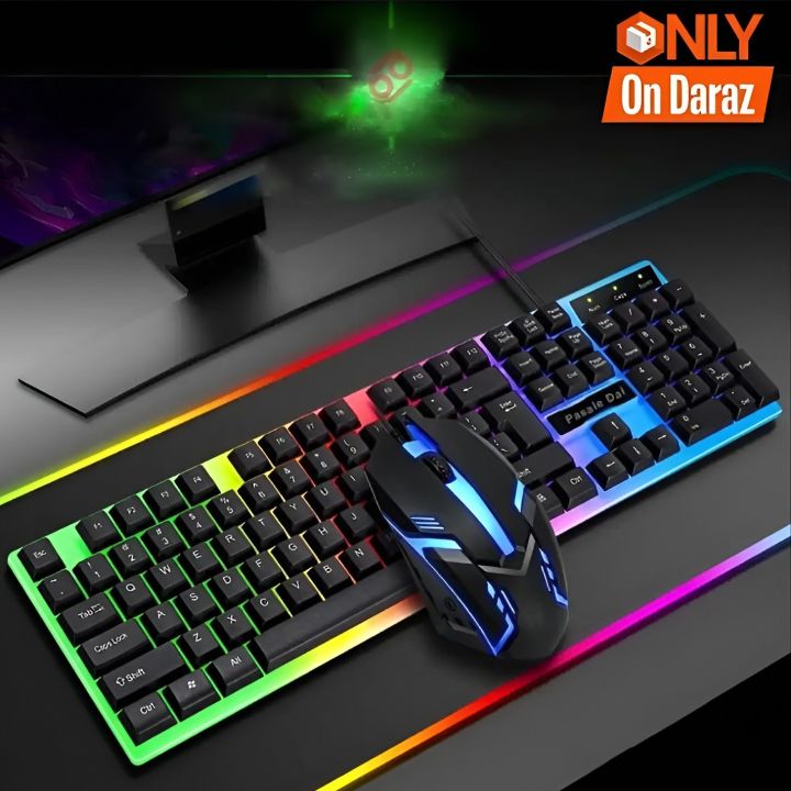 Bajeal T350 Rainbow RGB Back-lit Gaming Keyboard Mouse Combo