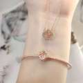Shijia Classic Beating Heart Heart-shaped Flower Pink Four-leaf Clover Necklace Womens fashion casual Earrings Bracelet Set. 