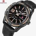 NaviForce NF9117 Date/Day Function Analog Watch For Men-Black/RoseGold. 