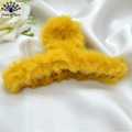 Jewels of Nepal Trendy Infinity Designed Fur Hair Claw Clip For Women- Long. 