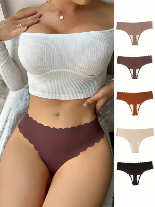 Seamless%20Women%E2%80%99s%20Sports%20Thong%20%E2%80%93%20Low%20Waist%20Soft%20Comfortable%20Panty%20with%20Cotton%20Crotch%20%7C%20Lightweight%20Wavy%20Edge%20Innerwear%20-%201%20Pcs%20-%20Image%202