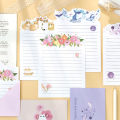 NEW 【Special offer】9 Pcs/Set 3 Envelopes + 6 Letter Papers Cat Planet Flowers Writing Paper Envelope Set Gift Stationery. 