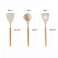 1/3 PcsHeat Resistant Wooden Handle Spatula Soup Spoon Skimmer Home Cooking Spatula Non-Stick Cooking Set Kitchen Utensils Cologo. 