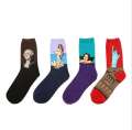 1 Pair Autumn Winter Retro Men Couple New Art Van Gogh Mural World Famous Oil Painting Series Funny Socks. 