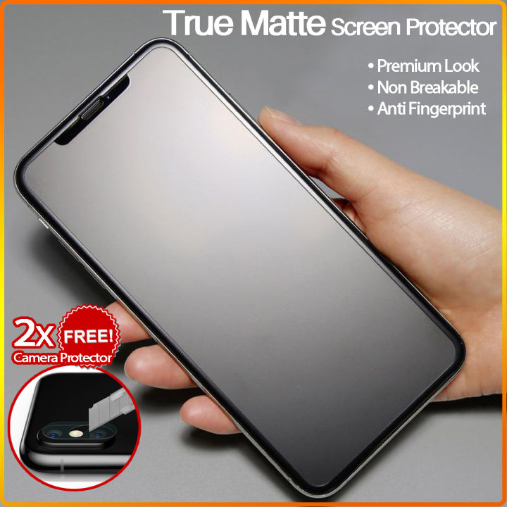 Matte Anti Glare Flexible Glass Screen Protector (Free 2X-Camera Guard) For Apple iPhone SE, 12 Pro Max, 12 Pro, 12, 12 Mini, 5, 5s, 6, 6 Plus, 6s, 6s Plus, 7, 7 Plus,  8, 8 Plus, X, XR, XS, XS MAX, 11, 11 Pro, 11 Pro Max, 13, 13 Pro, 13 Mini, 13 Pro Max