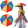 Ezee Umbrella Hat with Elastic Band Foldable Umbrella Hat for Outdoor Fishing (Multicolor). 