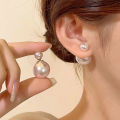 Fashion Double-sided Big Small Pearl Ball Stud Earrings For Women Temperament Earrings Elegant Ladies Party Banquet Jewelry Gift MNP. 
