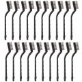 (COKP) 20 Pieces Mini Handle Stainless Steel Wire Bristles Brush Set for Cleaning Welding Slag, Stain and Rust (Silvery). 