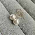 Cream White Color Bead Hook Earrings for Women by Treasure Box Nepal. 