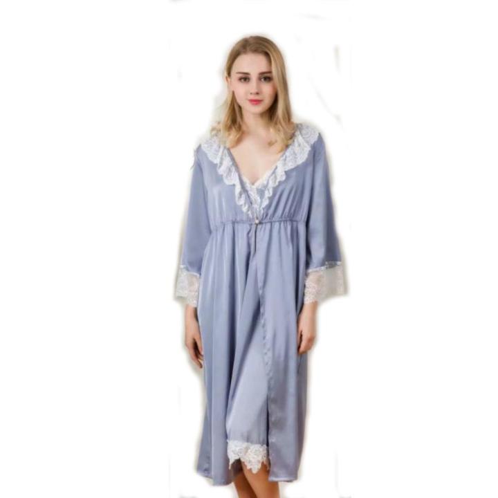 Silk%20Embroidery%20Full%20Sleevees%20Night%20Dress%20With%20Robe%20For%20Women%20-%20Ns21962000455%20-%20Image%202