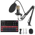 Combo set of  Sound Card & BM800 Condenser Microphone Set,plug and Play, with Adjustable Metal Digital Mixer. 