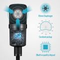 USB Microphone Plug and Play LED Indicator Volume Adjustment Professional Studio Microphone for PC Laptop. 