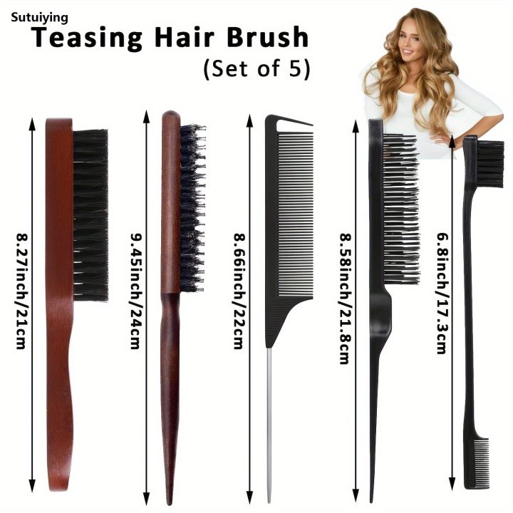 Sutuiying%206pcs%20Wooden%20Comb%20Set%20with%20Bamboo%20Handles%20-%20Boar%20Bristle%20Teasing%20Profesional%20Smoothing%20Combs%20men%20Bottle%20Perfect%20for%20Slicked%20Back%20Hairstyles%20-%20Image%204