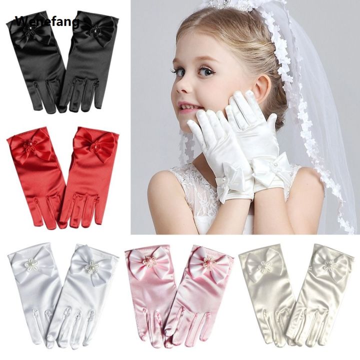 Wenefang%201Pair%20Girl%20Etiquette%20Performance%20Glove%20Satin%20Pearl%20Flower%20Lace%20Bow%20Short%20Children%20Princess%20Wedding%20Dress%20Dance%20Mitten%20-%20Image%202