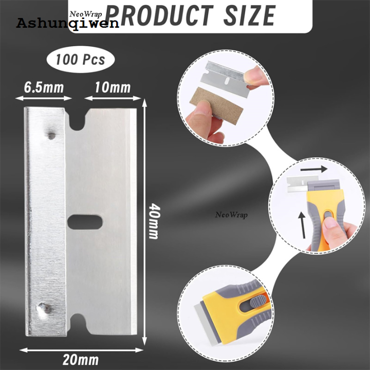 Ashunqiwen Sales promotion 100Pcs Razor Scraper Blades Car Sticker ...