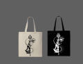 Lord Shiva & Goddess Durga Graphic Printed Tote Bag – Eco-Friendly Cotton Shoulder Shopping Bag-White, Black. 