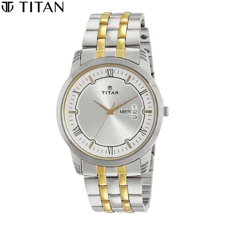 Titan Karishma Silver Dial Analog Watch For Men 1774Bm01 Daraz