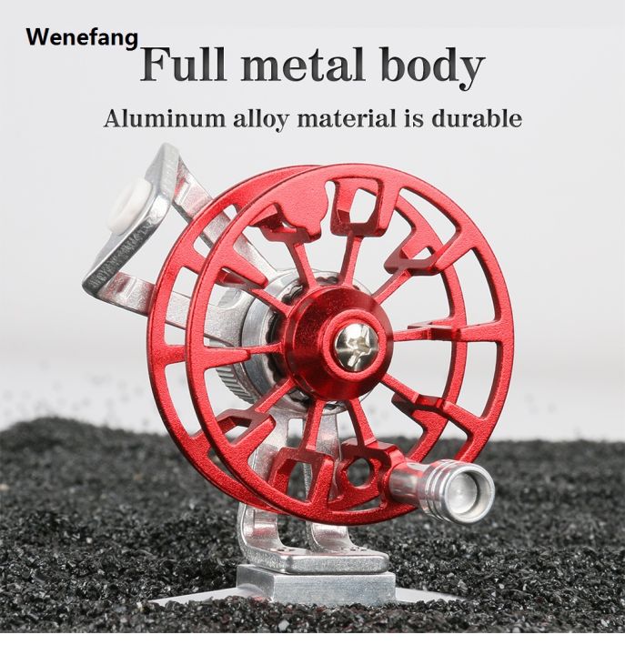 Wenefang DEUKIO Mini Winter Ice Fishing Reel Ultralight All Metal Front Hot Selling Reel Bright Color Live Fish Buckle 50MM Wire Wheel Line Cup