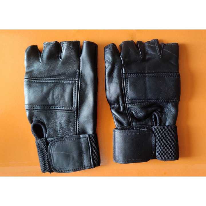 Leather%20Half%20Plain%20Design%20Gloves%20For%20Men%20-%20Image%202
