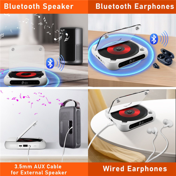 Portable%20CD%20Player%20Bluetooth%20Speaker,%20Wall%20Mountable%20CD%20Music%20Player%20with%20FM%20Radio%20-Green%20-%20Image%208