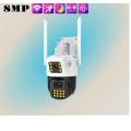 Wifi 8MP Dual Lens 4G IP Night Vision Camera Surveillance 1080P Full HD Automatic Outdoor Smarthome PTZ CCTV Camera. 