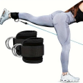 Single Piece Multi-Purpose Ankle Strap Set For Gym & Home Workouts - Durable Acetate Fiber Ankle Sleeves With Secure Carabiner Clips, Versatile For Leg & Glute Exercises, Unisex Fitness Accessory. 