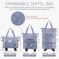 Expandable Foldable Duffle Bag With Wheels And Handle Luggage Bar For Travel. 