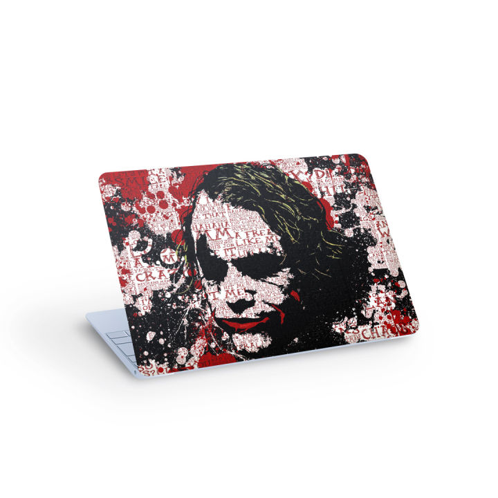 Laptop Back Sticker For Up to 15.6inch Laptop (Heath Ledger Joker Red Text)